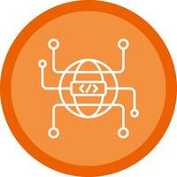 Globe Grid Line Multi Circle Icon vector