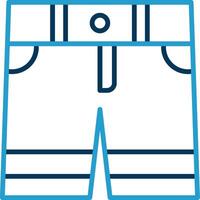 Shorts Line Blue Two Color Icon vector