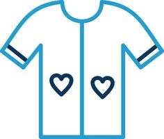 Shirt Line Blue Two Color Icon vector