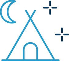 Camping Line Blue Two Color Icon vector