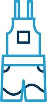 Dungarees Line Blue Two Color Icon vector