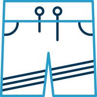 Shorts Line Blue Two Color Icon vector