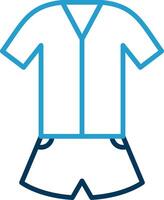 Jumpsuit Line Blue Two Color Icon vector