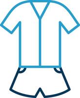 Jumpsuit Line Blue Two Color Icon vector