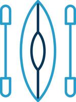 kayac línea azul dos color icono vector