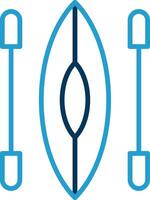Kayak Line Blue Two Color Icon vector