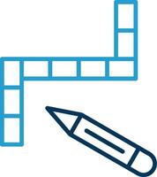 Crossword Line Blue Two Color Icon vector