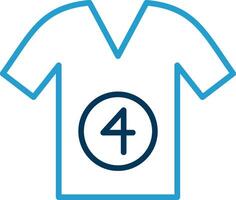 camisa línea azul dos color icono vector