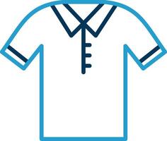 Polo Shirt Line Blue Two Color Icon vector