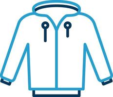 Hoodie Line Blue Two Color Icon vector