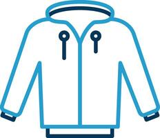 Hoodie Line Blue Two Color Icon vector