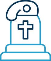 Grave Line Blue Two Color Icon vector