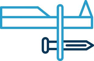 Bayonet Line Blue Two Color Icon vector