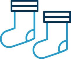 Socks Line Blue Two Color Icon vector