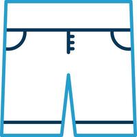 Shorts Line Blue Two Color Icon vector