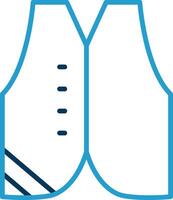 Waistcoat Line Blue Two Color Icon vector