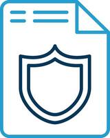 Document Line Blue Two Color Icon vector