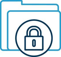 Secure Folder Line Blue Two Color Icon vector