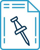 Document Line Blue Two Color Icon vector