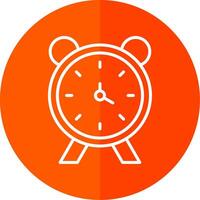 alarma reloj línea amarillo blanco icono vector