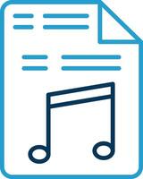 Music File Line Blue Two Color Icon vector