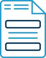 Document Line Blue Two Color Icon vector