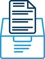 Document File Line Blue Two Color Icon vector