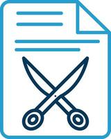 Document Line Blue Two Color Icon vector