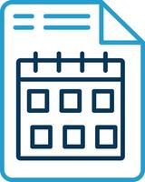 Document Line Blue Two Color Icon vector