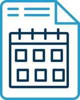 Document Line Blue Two Color Icon vector