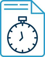 Document Line Blue Two Color Icon vector