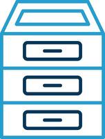 Filing Cabinet Line Blue Two Color Icon vector