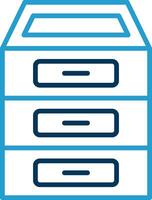 Filing Cabinet Line Blue Two Color Icon vector