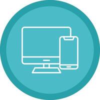 Responsive Devices Line Multi Circle Icon vector