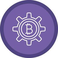 bitcoin administración línea multi circulo icono vector