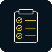 Checklist Line Yellow White Icon vector