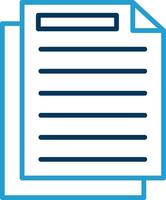 Document Line Blue Two Color Icon vector