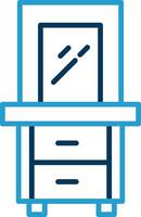 Dresser Line Blue Two Color Icon vector