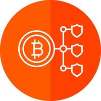 bitcoin blockchain línea amarillo blanco icono vector