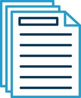 Document Line Blue Two Color Icon vector