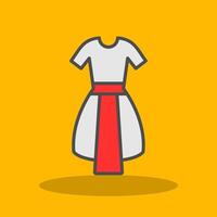 Dress Filled Shadow Icon vector