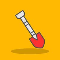 Shovel Filled Shadow Icon vector