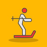 Skiing Filled Shadow Icon vector
