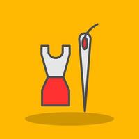 Dressmaking Filled Shadow Icon vector