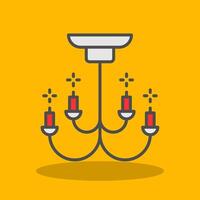 Chandelier Filled Shadow Icon vector