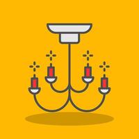 candelabro lleno sombra icono vector