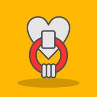 Door Knocker Filled Shadow Icon vector