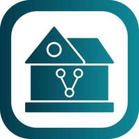 Sharing House Glyph Gradient Corner Icon vector