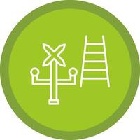 Railroad Crossing Line Multi Circle Icon vector