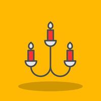 candelabro lleno sombra icono vector